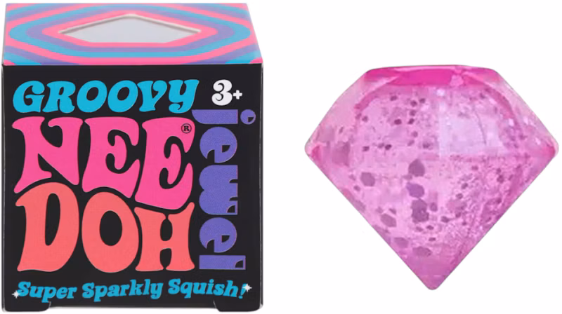 NeeDoh Groovy Jewel Mini Pink Squishy Fidget Toy Pink