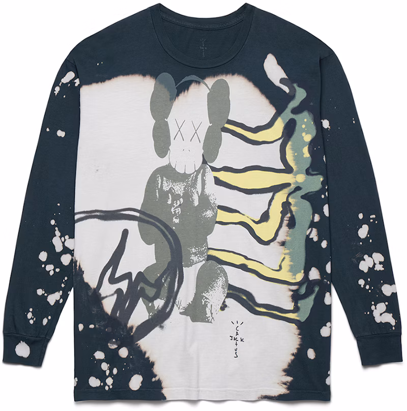 Travis Scott Cactus Jack + Kaws For Fragment L/S Tee Multi Grey