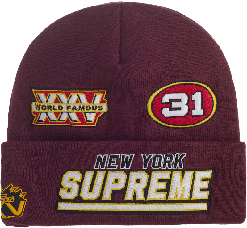 Supreme New Era Football Beanie Red
