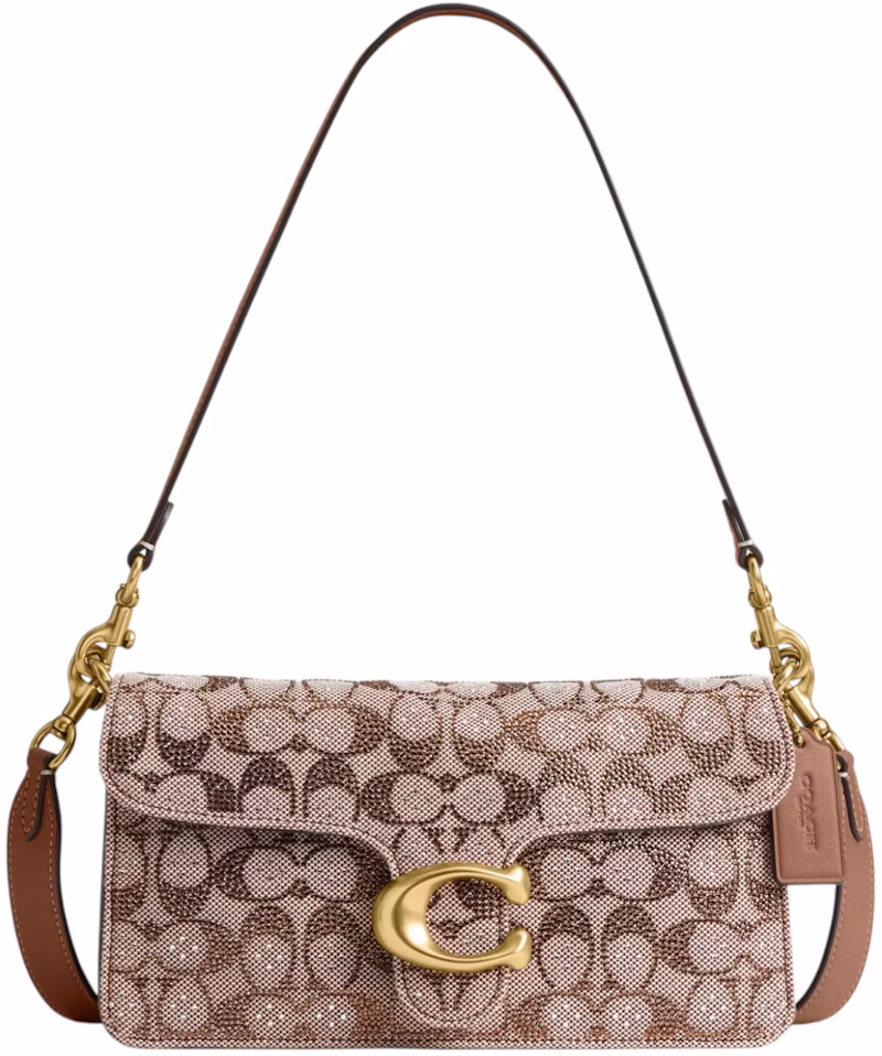 Coach Tabby Shoulder Bag 26 In Crystal Signature Jacquard Mushroom