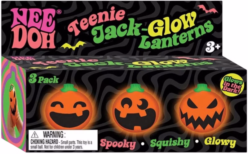 NeeDoh Jack Glow Lantern Squishy Fidget Toy 3-Pack