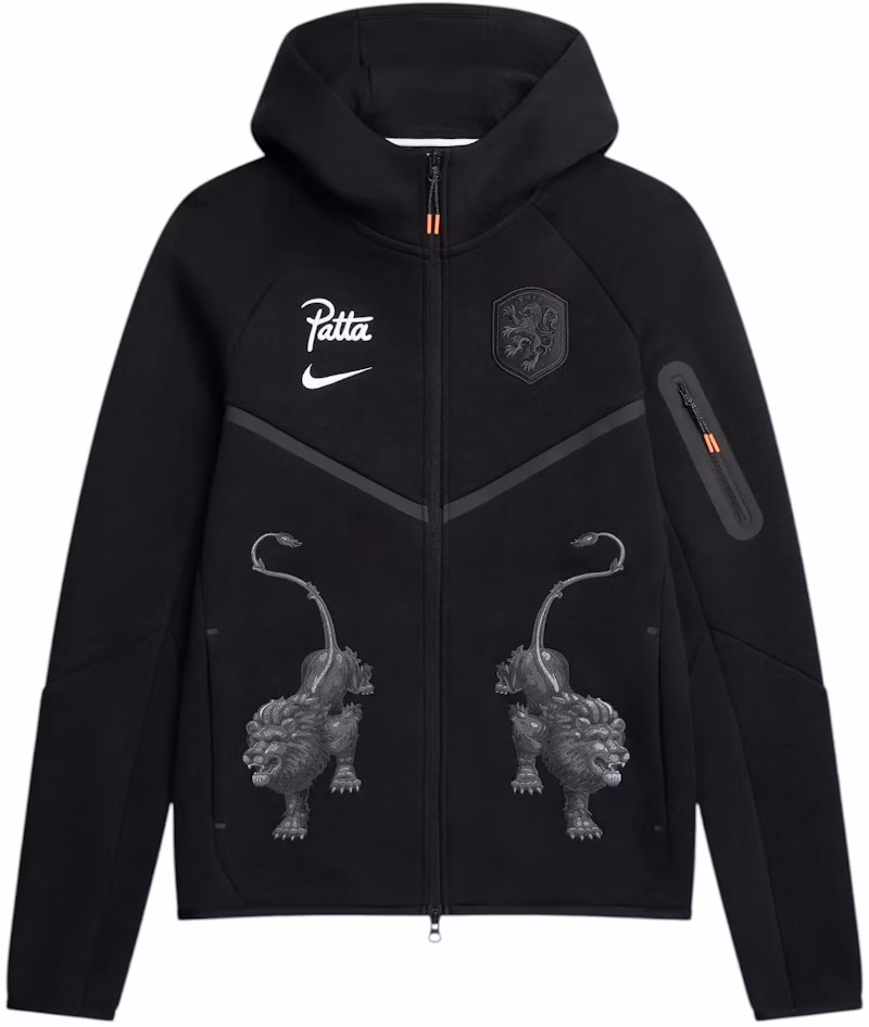 Nike x Patta x Netherlands KNVB Tech Fleece Zip Windrunner Hoodie Black