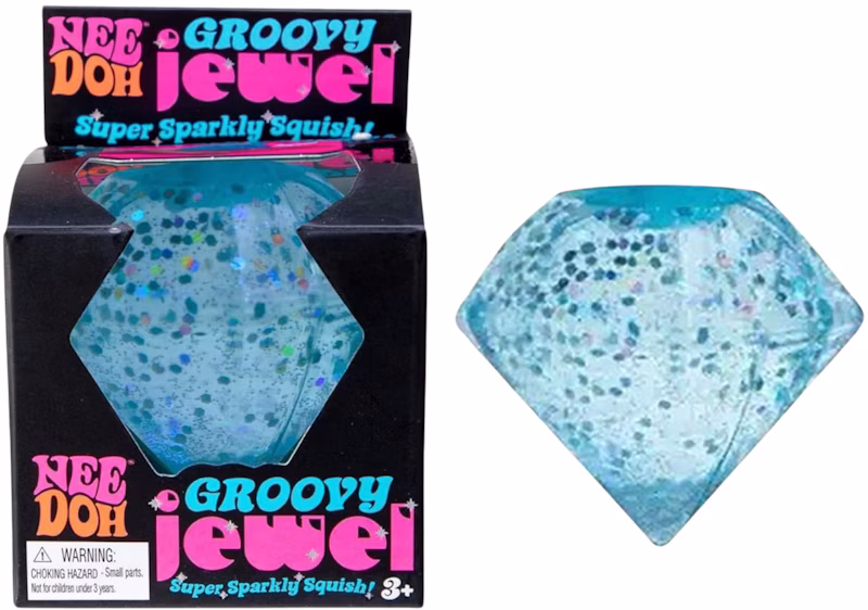 NeeDoh Groovy Jewel Squishy Fidget Toy Blue