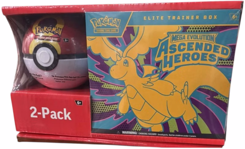 2026 Pokémon Mega Evolution Ascended Heroes Elite Trainer Box + Pokeball Sam's Club Bundle (Pokeball Color May Vary)