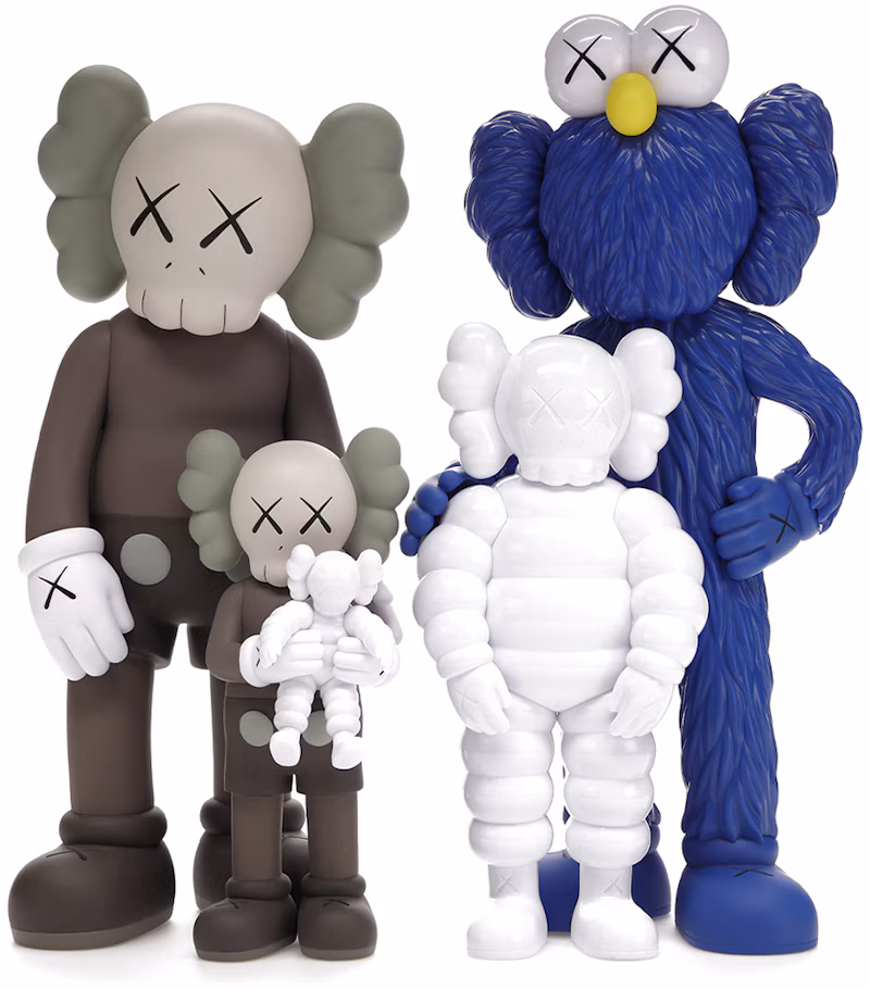 KAWS Family Vinyl Figures Brown/Blue/White