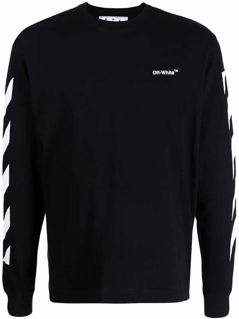 OFF-WHITE Diagonal Helvetica Long Sleeve T-Shirt Black/White