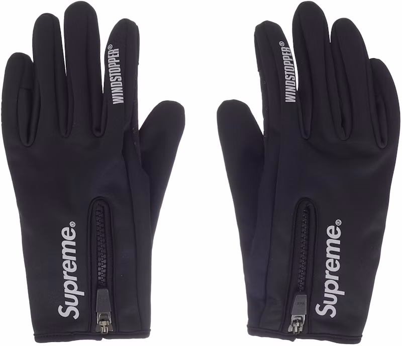 Supreme WINDSTOPPER Zip Gloves (FW25) Black