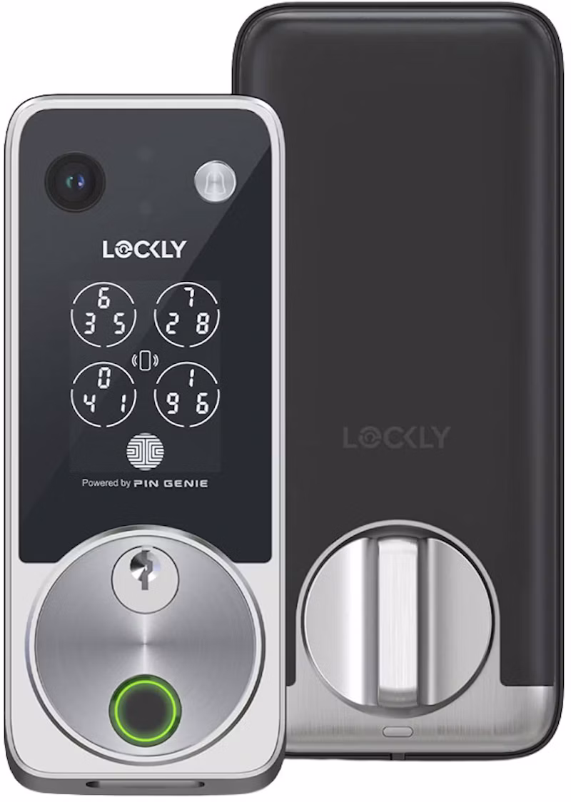 Lockly Vision Video Smart Lock Zeno Series Deadbolt Edition PGK798HKSN Satin Nickel