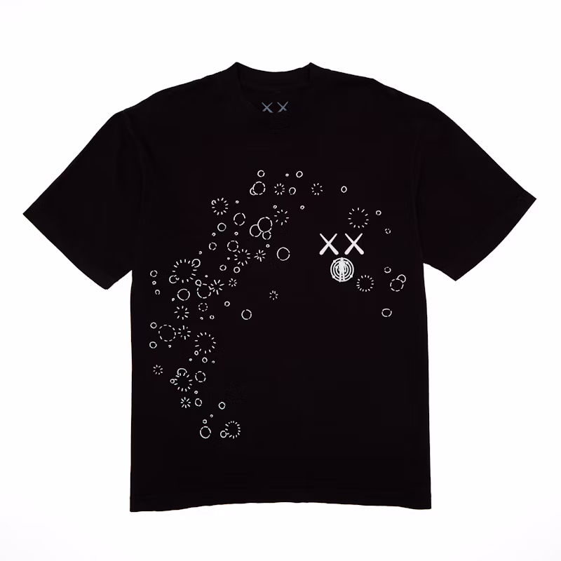 KAWS For Kid Cudi Moon Man GID Tee Vintage Black