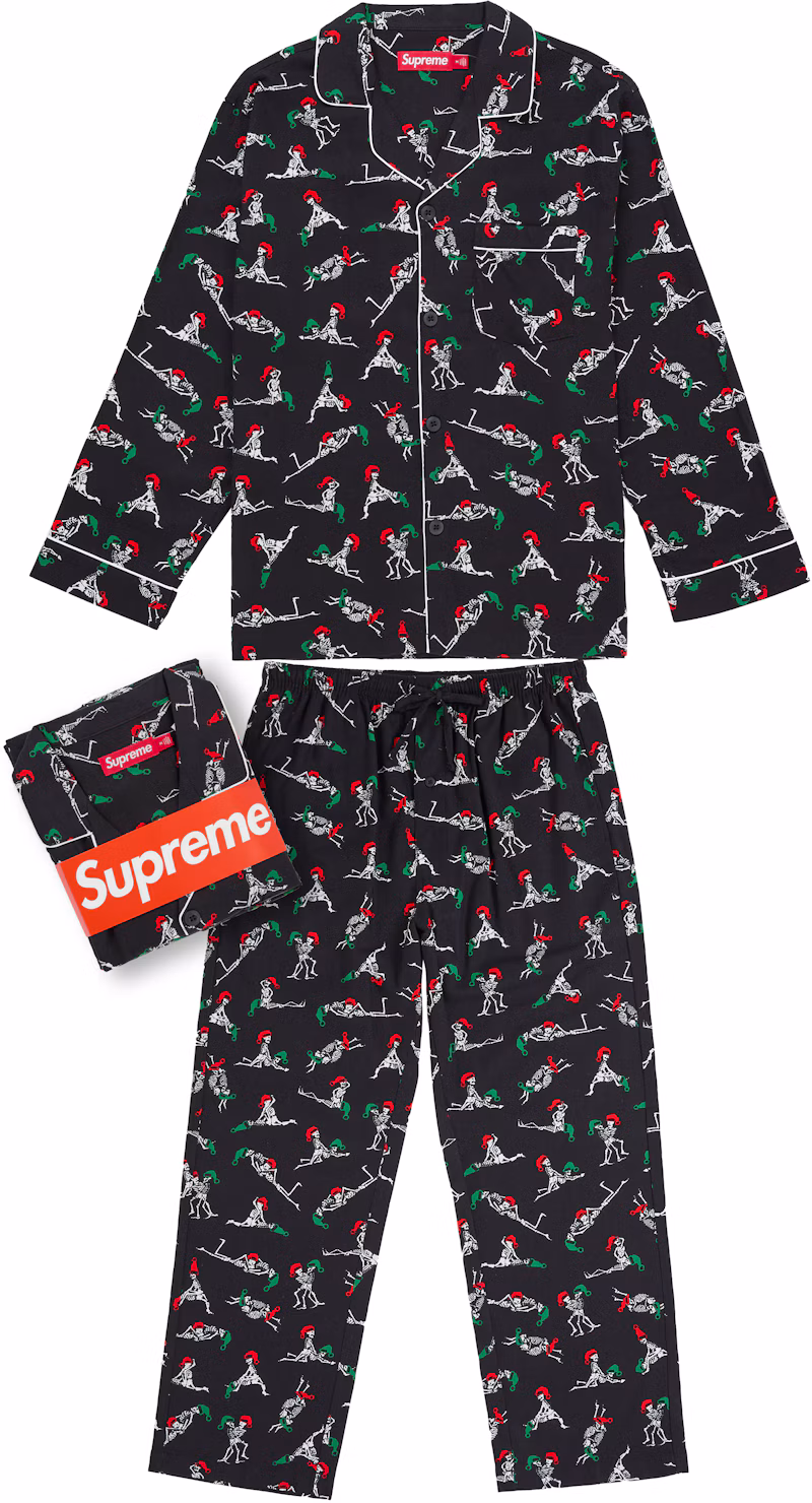 Supreme Hanes Holiday Pajama Set Black