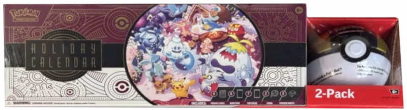 2025 Pokémon Scarlet & Violet Holiday Calendar + Pokeball Costco Bundle (Pokeball Color May Vary)