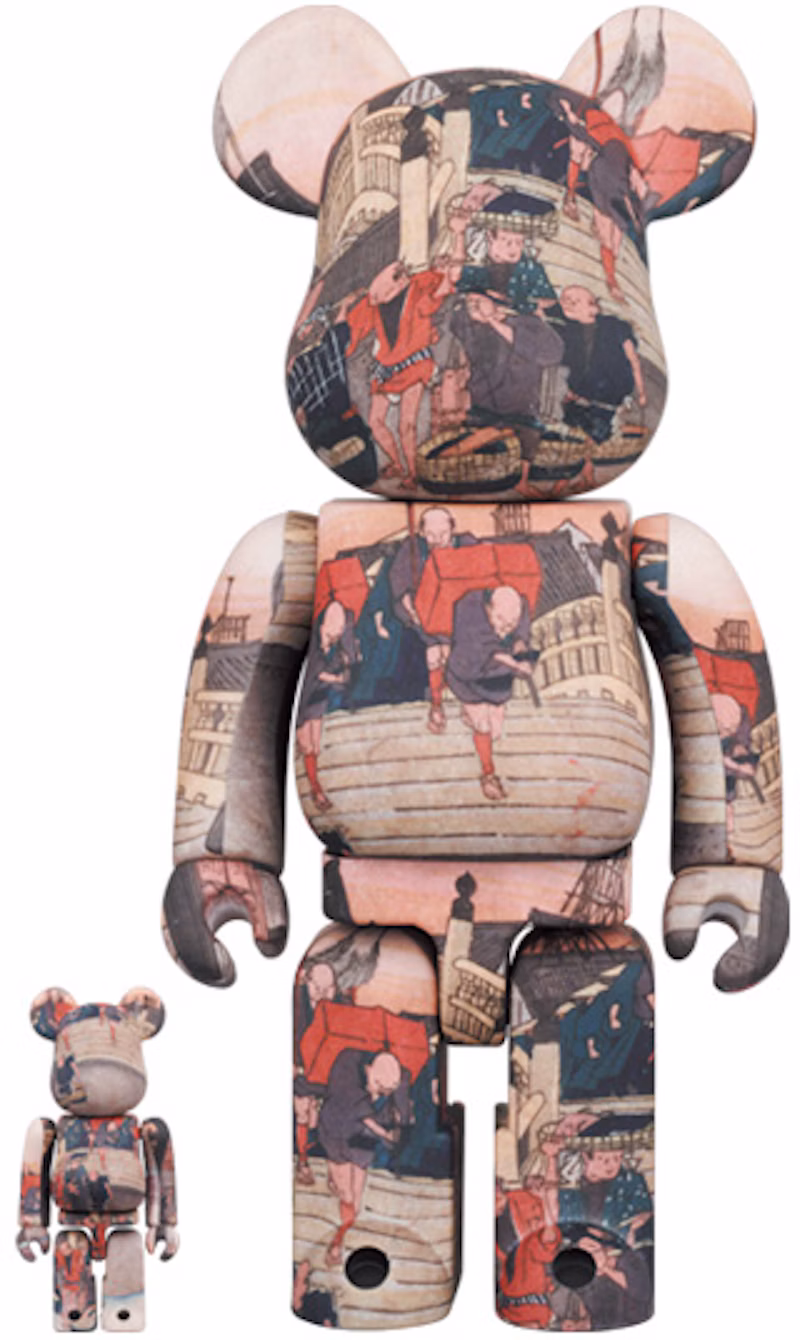 Bearbrick x Tokyo National Museum Hiroshige Utagawa (Fifty-three Stations of the Tokaido) Nihonbashi 100% & 400% Set