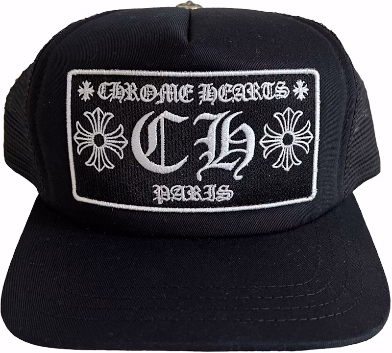 Chrome Hearts CH Paris Trucker Hat Black