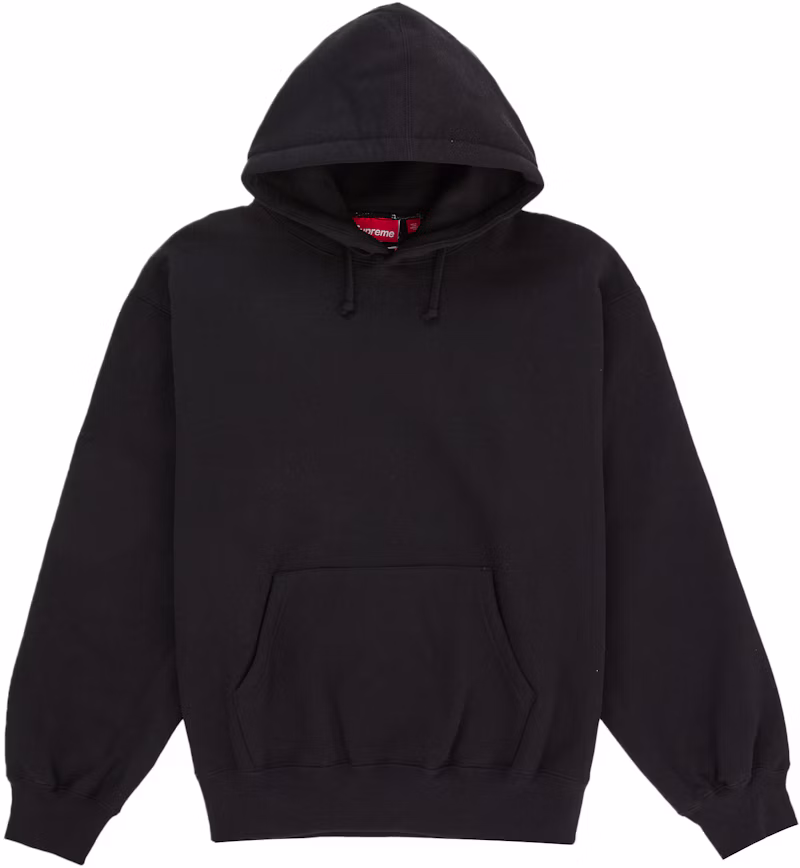 Supreme Satin Applique Hooded Sweatshirt (SS26) Black