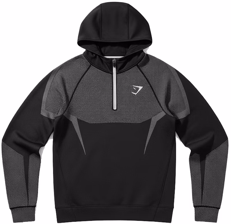 Gymshark Onyx 5.0 Seamless Hoodie Black/Light Grey