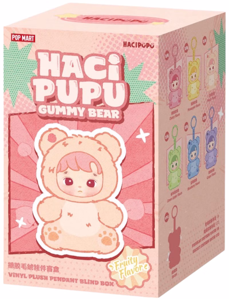 Pop Mart HACIPUPU Gummy Bear Series Vinyl Plush Pendant Single Blind Box