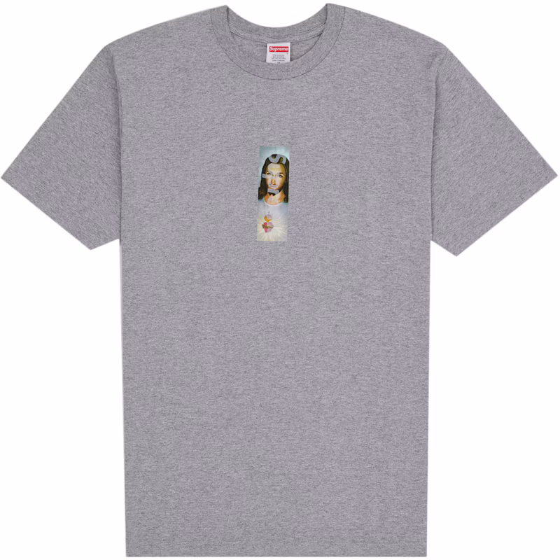 Supreme Prayer Card Box Logo Tee Heather Grey