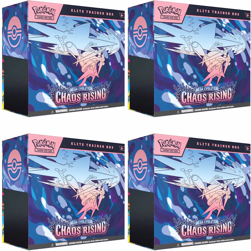 2026 Pokémon Mega Evolution Chaos Rising Elite Trainer Box 4x Lot