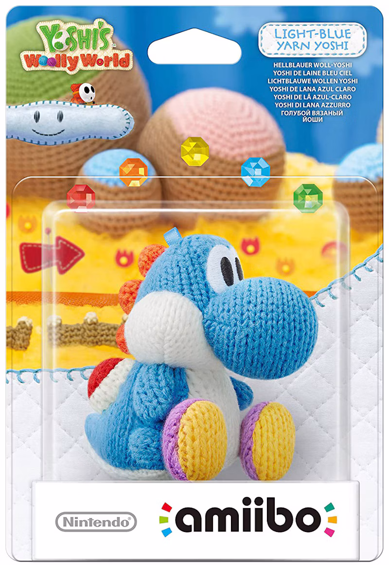 Nintendo Yoshi's Woolly World Series Light Blue Yarn Yoshi amiibo