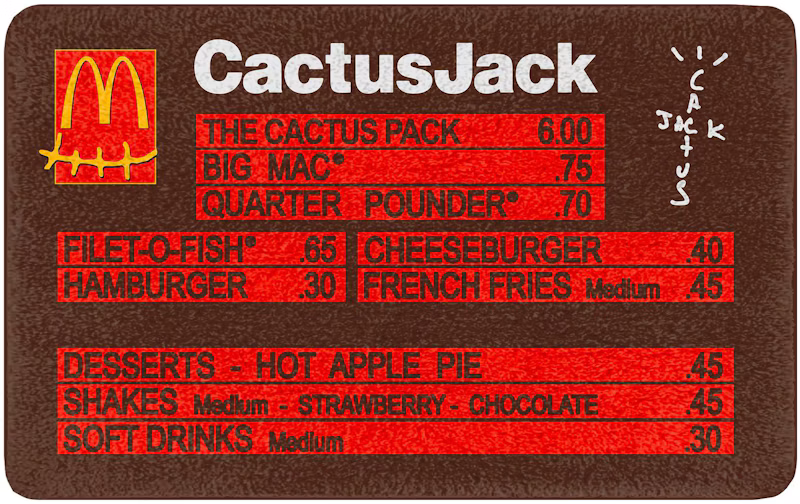 Travis Scott x McDonalds CJ Menu Rug
