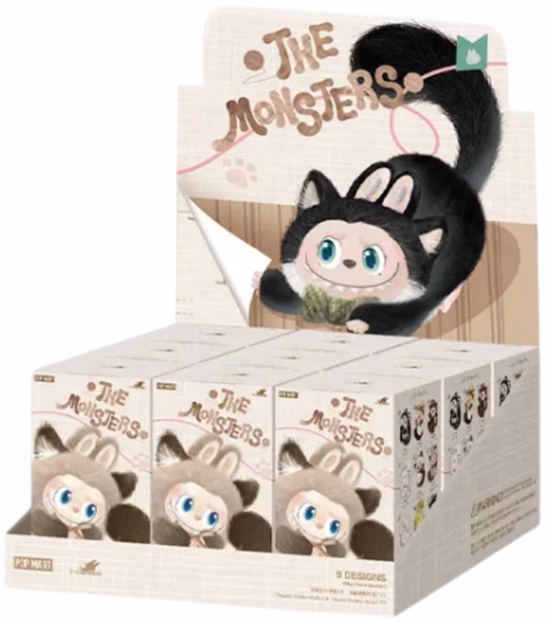 Pop Mart Labubu The Monsters Cat Mode On Series Vinyl Plush Pendant Sealed Case (9 Blind Boxes)