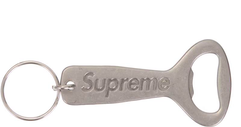 Supreme Bottle Opener Keychain Silver
