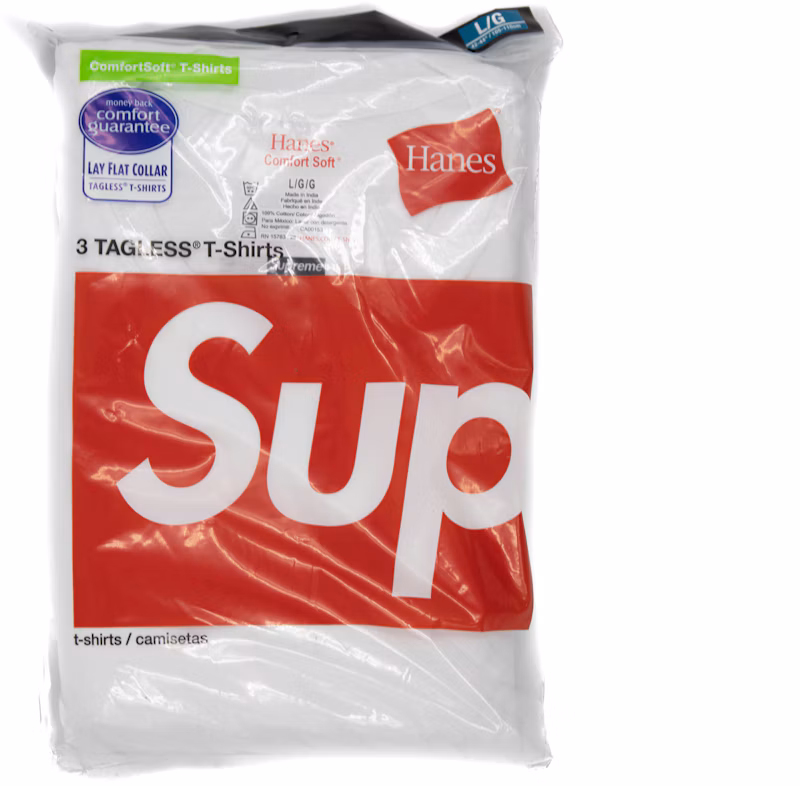 Supreme Hanes Tagless Tees (3 Pack) White