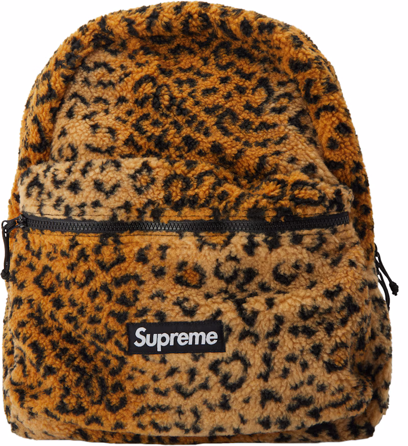 Supreme Leopard Fleece Backpack Yellow