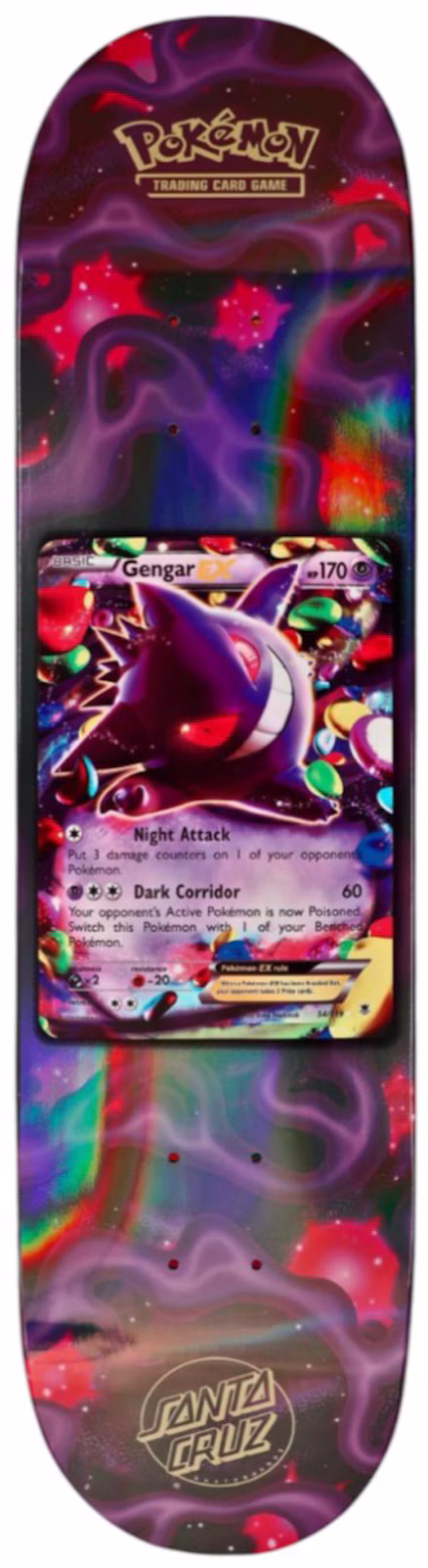 Santa Cruz Skateboards X Pokemon 2026 Skateboard Deck - Gengar ex Edition