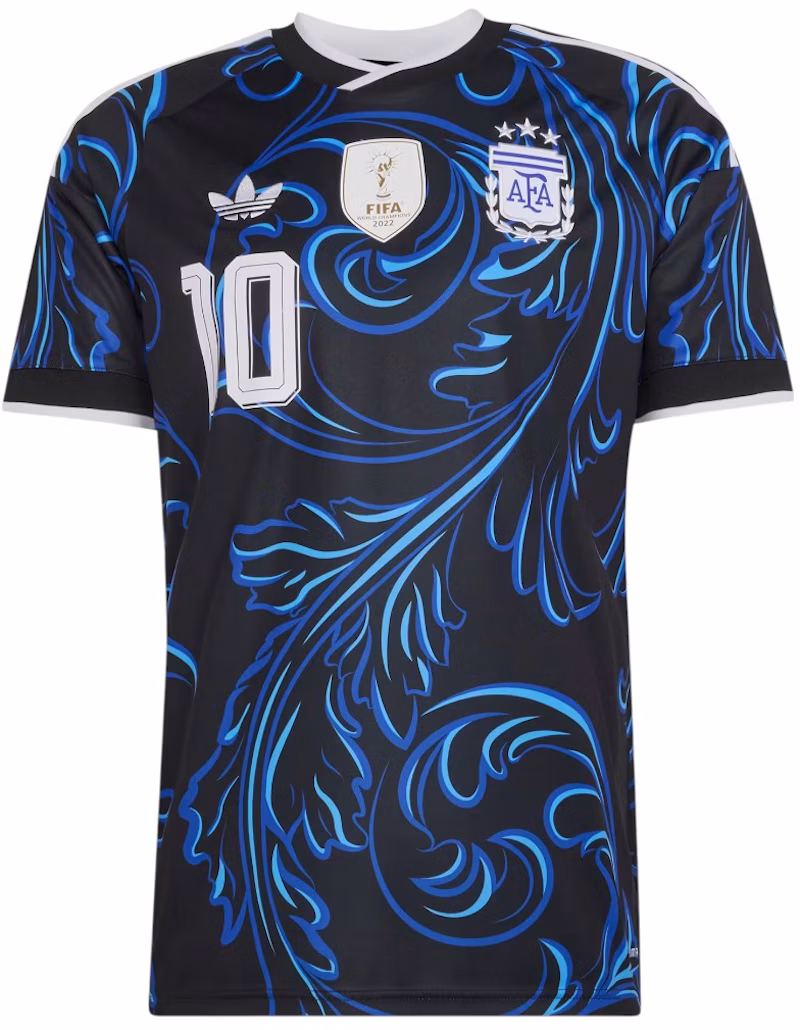 adidas Argentina 26 Away Messi Jersey Black/Lucid Blue/Blue Burst