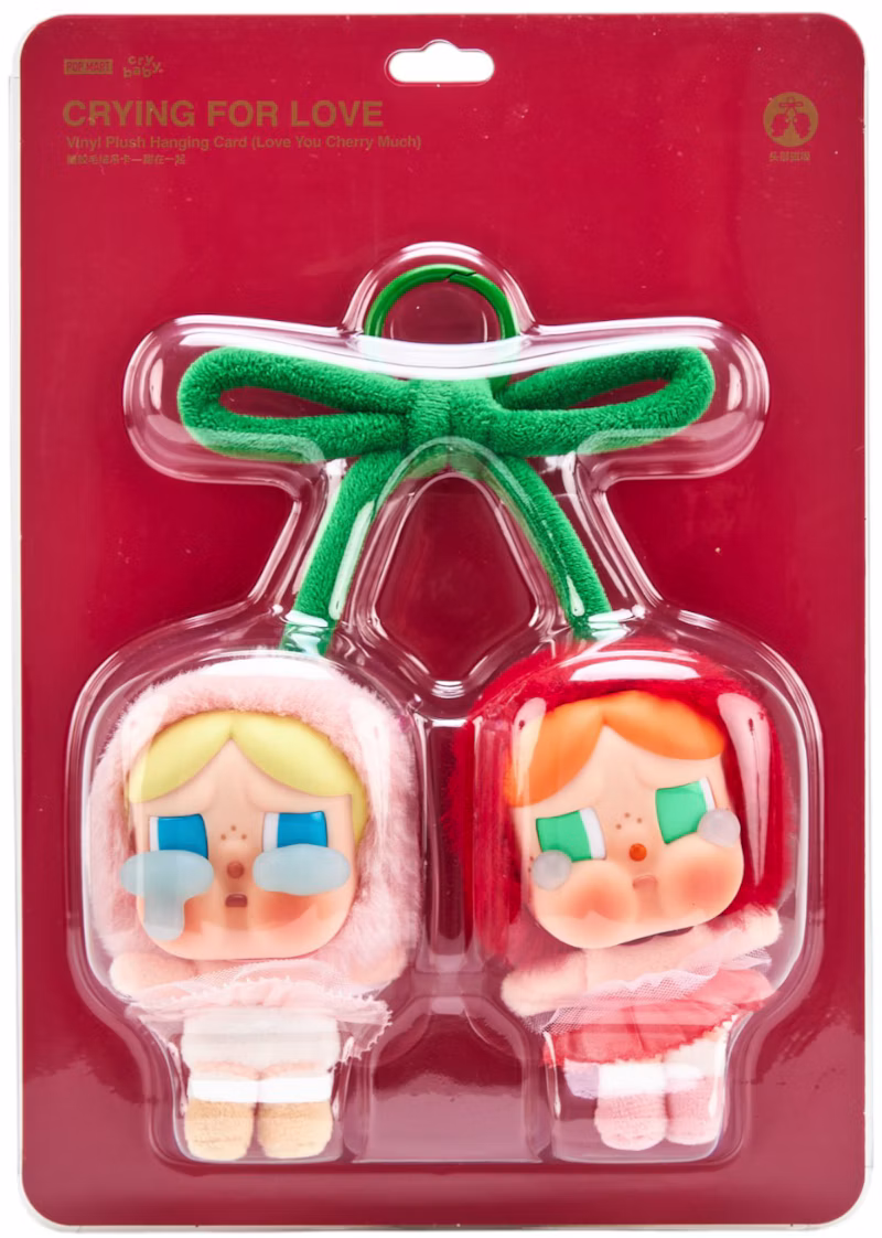 Pop Mart CryBaby Crying For Love Series (Love You Cherry Much) Vinyl Plush Hanging Card