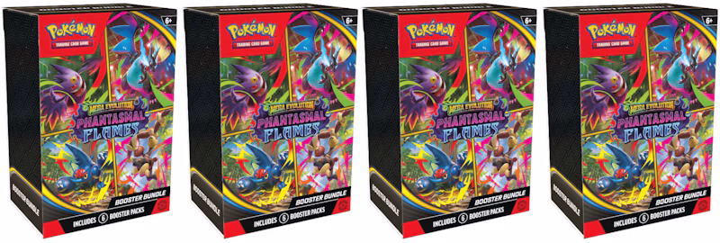 2025 Pokémon Mega Evolution Phantasmal Flames Booster Bundle 4x Lot