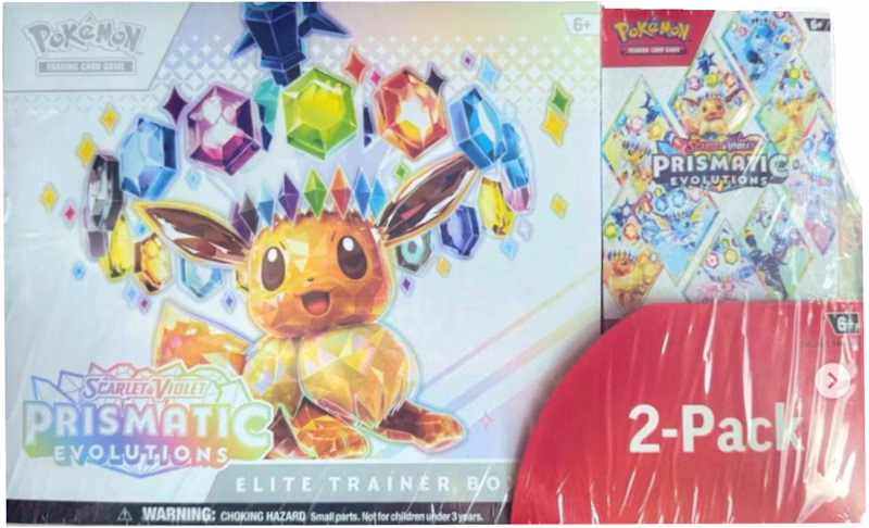 2025 Pokémon Scarlet & Violet Pristmatic Evolutions Elite Trainer Box + Booster Costco Bundle