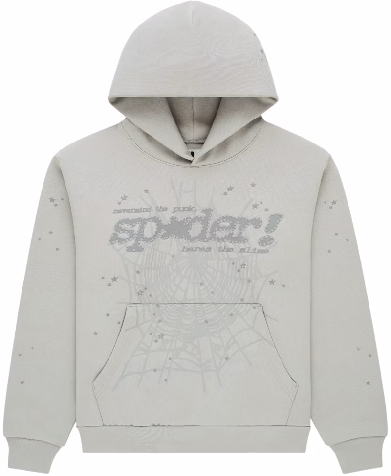 Sp5der Tonal Punk V2 Hoodie Sport Grey