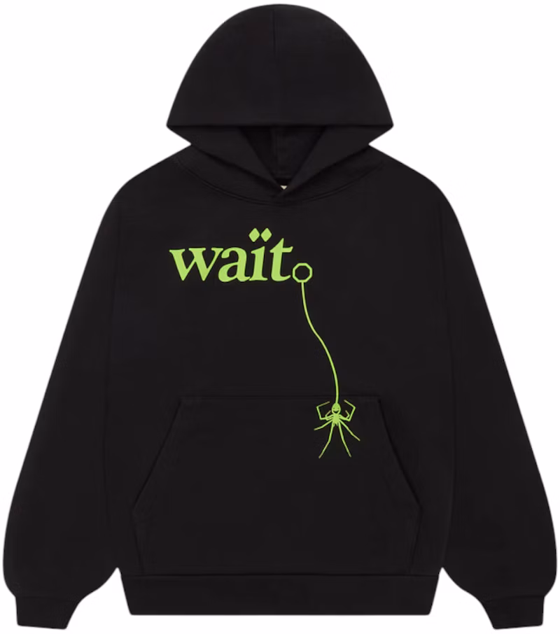 Sp5der Wait Hoodie Black