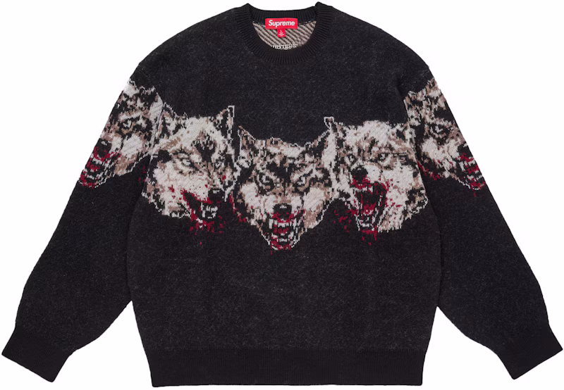 Supreme Wolves Sweater Black