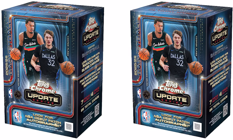 2025-26 Topps Chrome Update Basketball Value Box 2x Lot