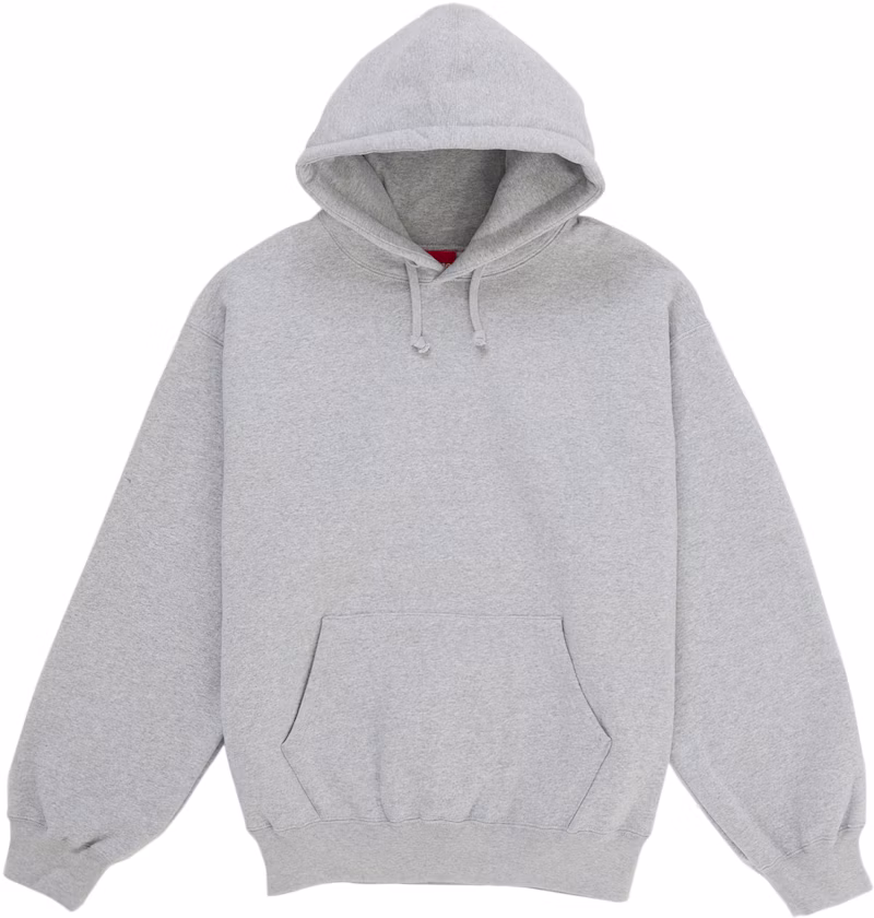 Supreme Satin Applique Hooded Sweatshirt (SS26) Heather Grey