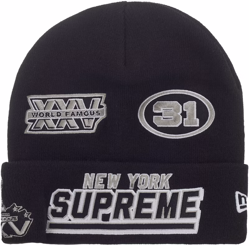 Supreme New Era Football Beanie Black