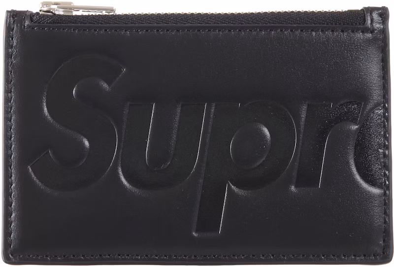 Supreme Leather Zip Card Holder (FW25) Black