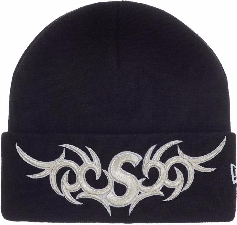 Supreme New Era Tribal S Logo Beanie Black
