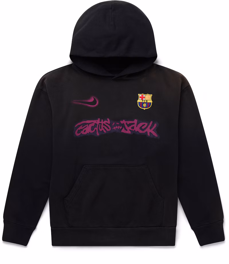 Travis Scott x Nike x FC Barcelona Spray Logo Hoodie Black