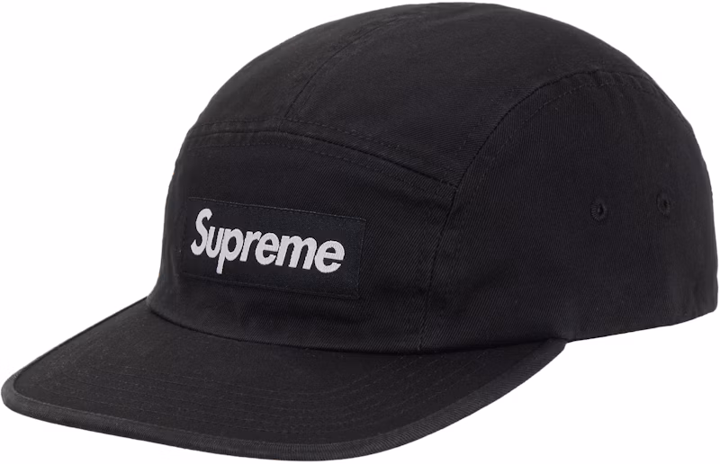 Supreme Washed Chino Twill Camp Cap (FW25) Black