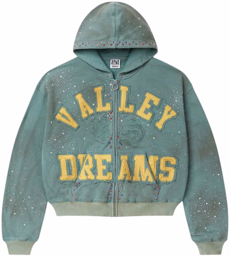 Vale Forever Bank Zip Up Hoodie Dark Mint
