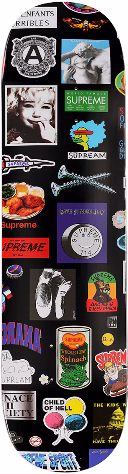 Supreme Stickers Skateboard Deck Black
