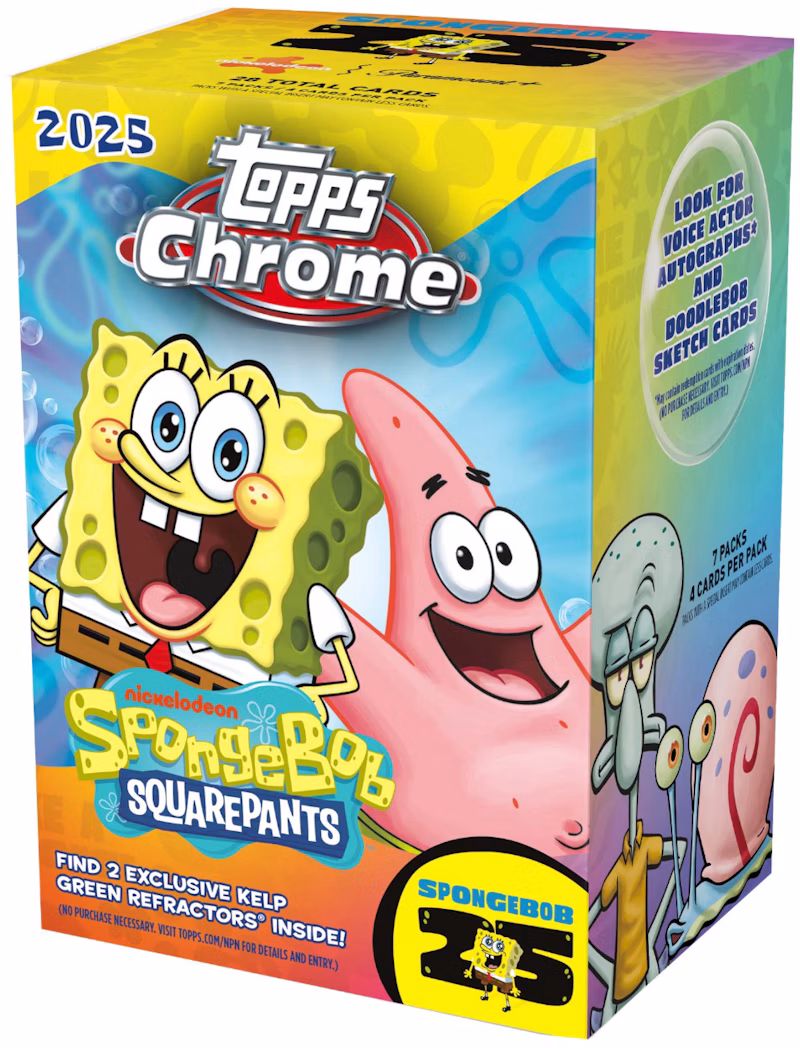 2025 Topps Chrome SpongeBob 25th Anniversary Blaster Box
