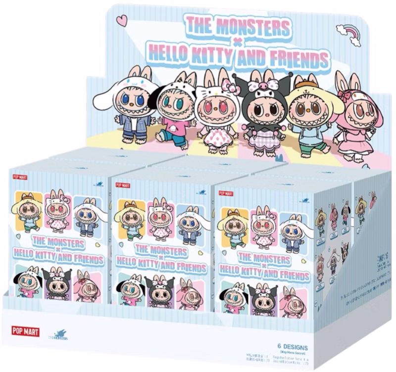 Pop Mart The Monsters Labubu x Hello Kitty and Friends/Sanrio Characters Series Unsealed Case (6 Blind Box)