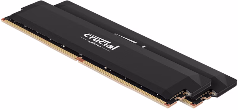 Crucial by Micron Pro DDR5-6000 32GB (16GBx2) UDIMM: OC Gaming Memory Kit CP2K16G60C36U5B Black
