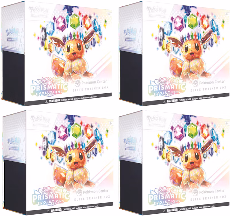 Pokémon Scarlet & Violet Prismatic Evolutions Pokemon Center Elite Trainer Box 4x Lot