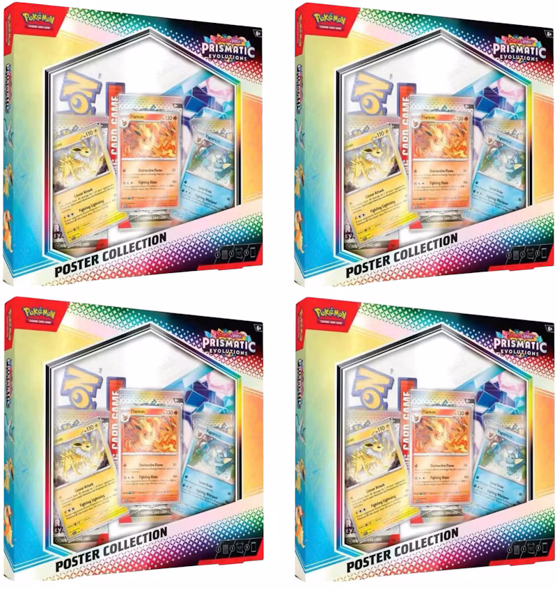 Pokémon Scarlet & Violet Prismatic Evolutions Poster Collection 4x Lot